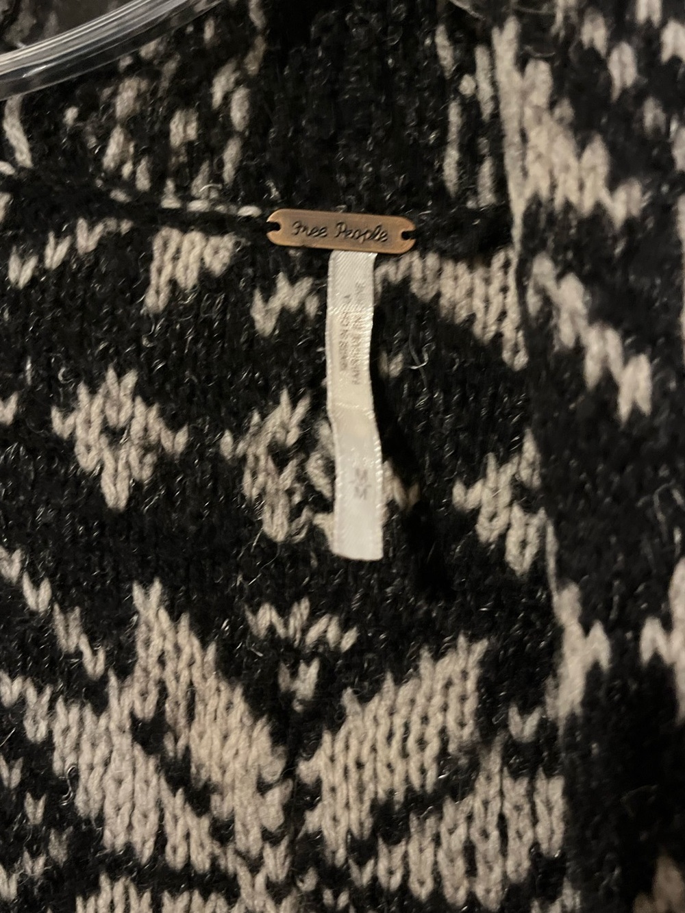 Free People Hidden Snowflake Inside Out Cardigan Jacket • Wool Blend • Oversized - Picture 13 of 16